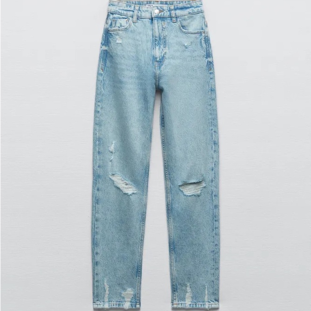 HIGH-WAISTED Z1975 RIPPED MOM FIT JEANS